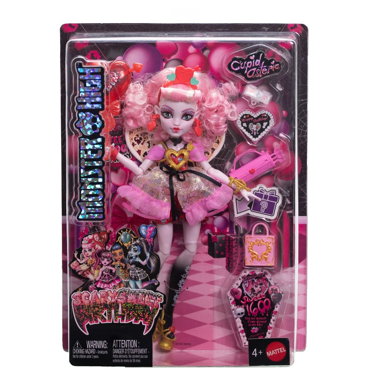 Monster High Scary Sweet Birthday Cupid Asteria Doll – Birthday Party Fashion Doll with Accessories