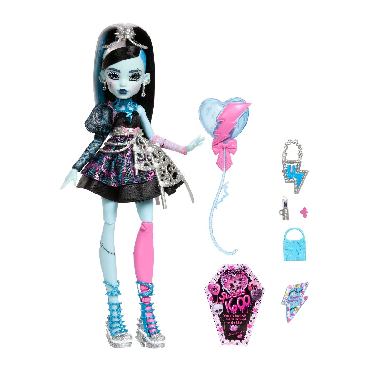 Monster High Scary Sweet Birthday Frankie Stein Doll – Fashion Doll with Birthday Party Accessories