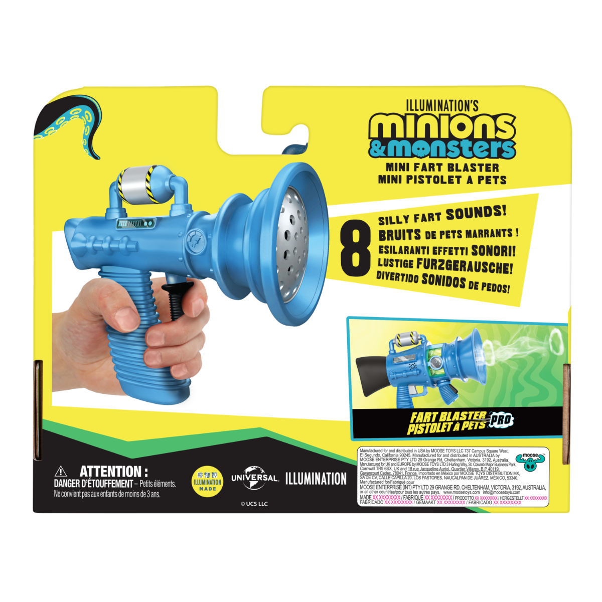 Minions 3 Mini Fart Blaster – Funny Prank Toy with 8 Hilarious Sound Effects
