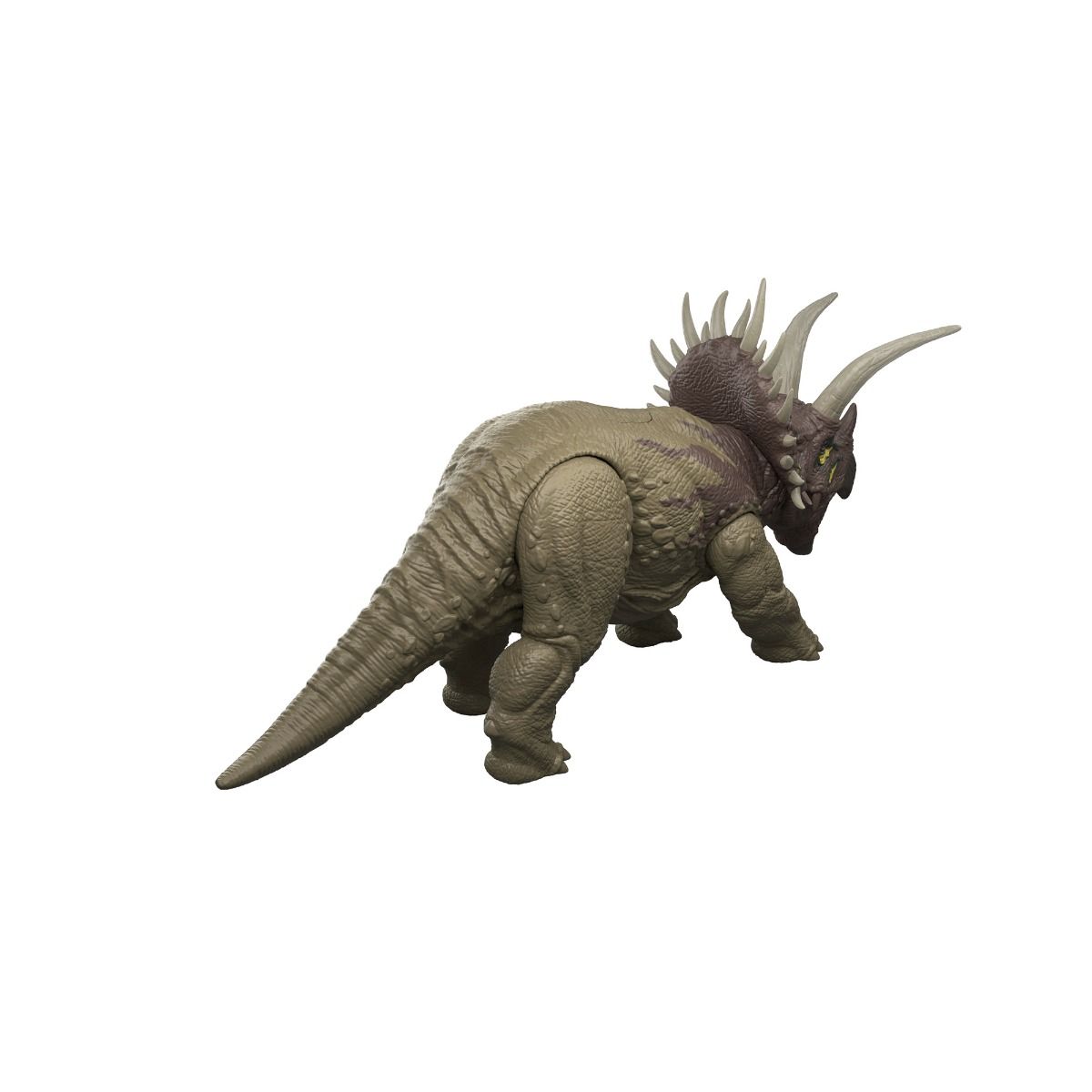 Jurassic World Wild Roar Triceratops Dinosaur Action Figure – 12.2 Inch with Roaring Sounds, Lights & Attack Action