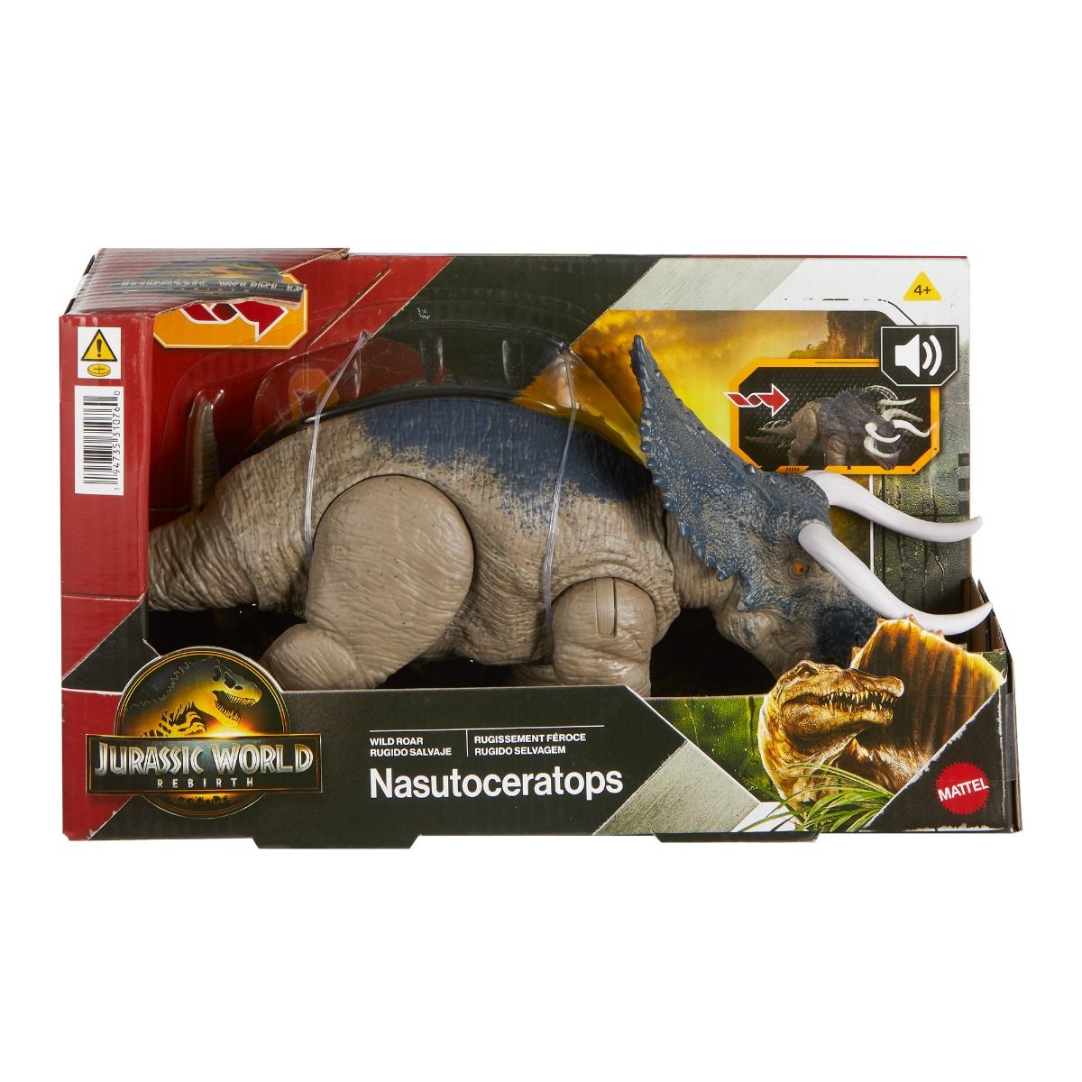 Jurassic World Saga Wild Roar Dinosaur Action Figure Assorted – 12-Inch Dinosaur with Roaring Sounds & Attack Action
