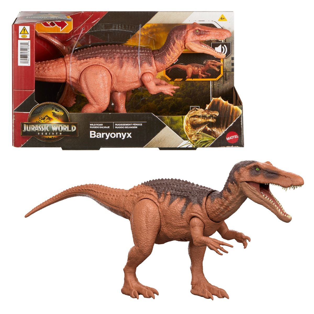 Jurassic World Saga Wild Roar Dinosaur Action Figure Assorted – 12-Inch Dinosaur with Roaring Sounds & Attack Action